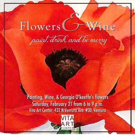 Georgia O'Keeffe's Flowers & Wine, painting party